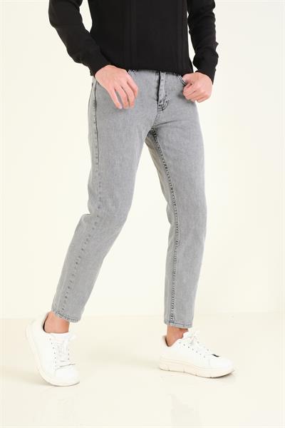 Erkek Boyfriend Kot Pantolon Gri