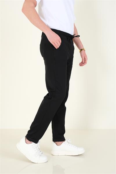 Erkek Duble Paça Jogger Pantolon Siyah