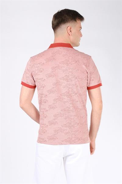 Erkek Fermuarlı Polo Yaka T-Shirt Kiremit