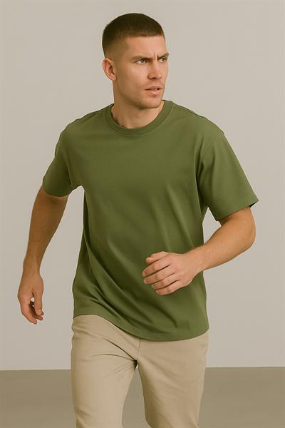 Erkek Kısakol Bisiklet Yaka Tshirt Yeşil