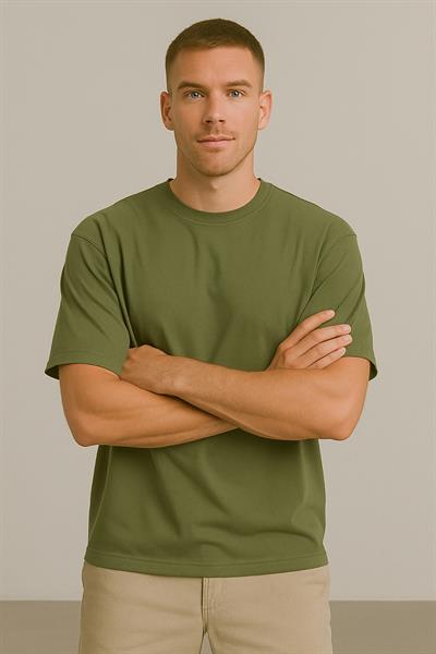 Erkek Kısakol Bisiklet Yaka Tshirt Yeşil