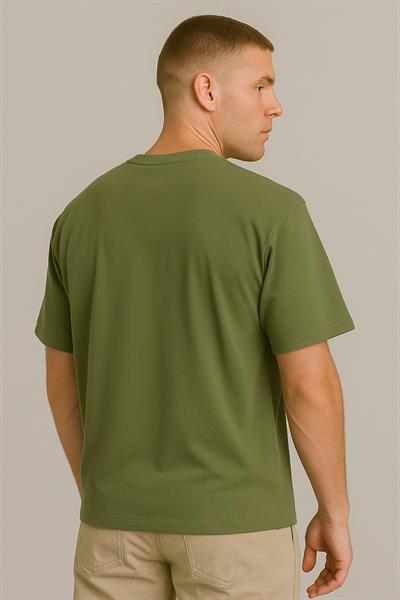 Erkek Kısakol Bisiklet Yaka Tshirt Yeşil