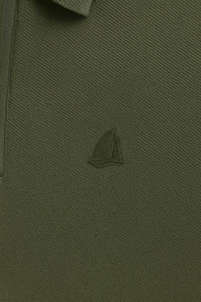 Erkek Kısakol Polo Yaka Fermuarlı Tshirt Haki