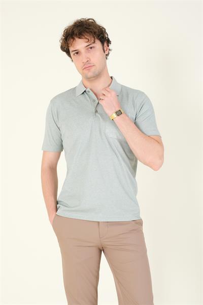Erkek Polo Yaka Cepli T-Shirt Çağla