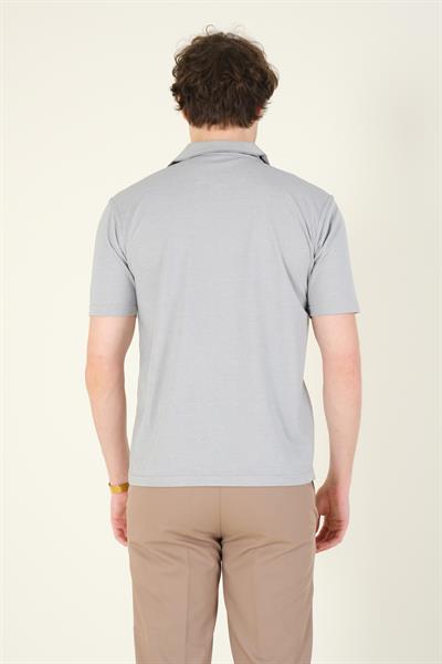Erkek Polo Yaka Cepli T-Shirt Gri