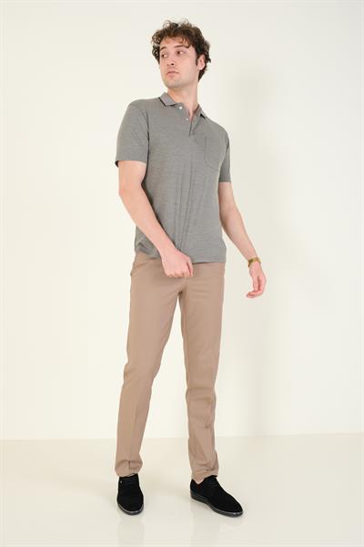 Erkek Polo Yaka Cepli T-Shirt Haki