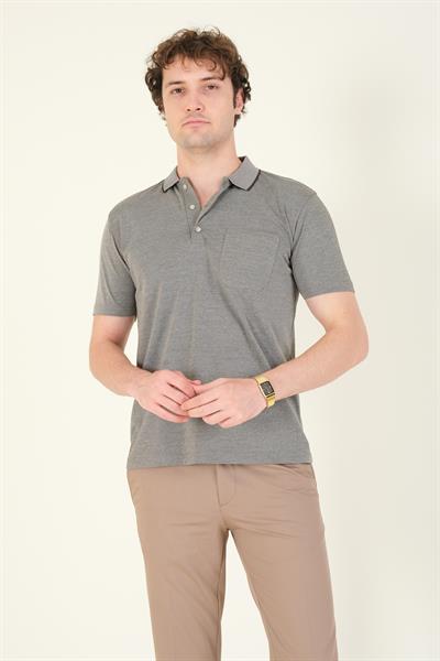 Erkek Polo Yaka Cepli T-Shirt Haki