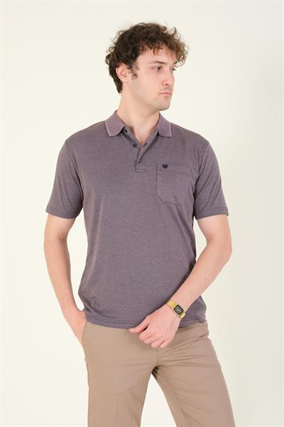 Erkek Polo Yaka Cepli T-Shirt Mor