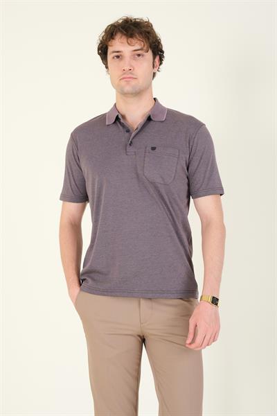 Erkek Polo Yaka Cepli T-Shirt Mor