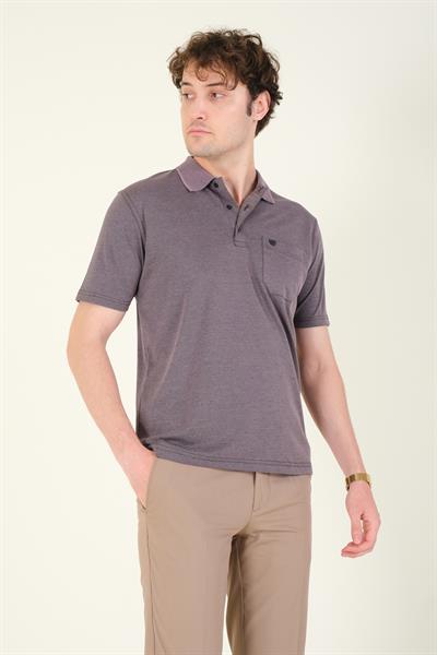 Erkek Polo Yaka Cepli T-Shirt Mor