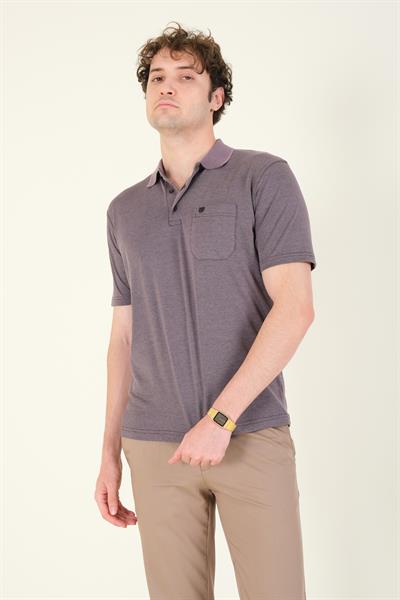 Erkek Polo Yaka Cepli T-Shirt Mor