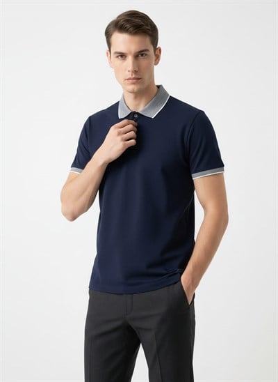 Erkek Polo Yaka Kısa Kol Tshirt Lacivert