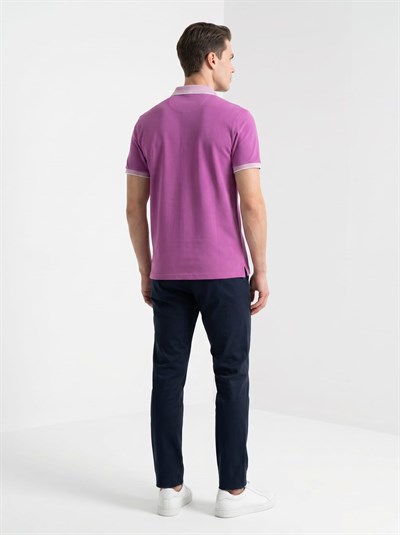 Erkek Polo Yaka Kısa Kol Tshirt Mor