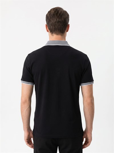Erkek Polo Yaka Kısa Kol Tshirt Siyah