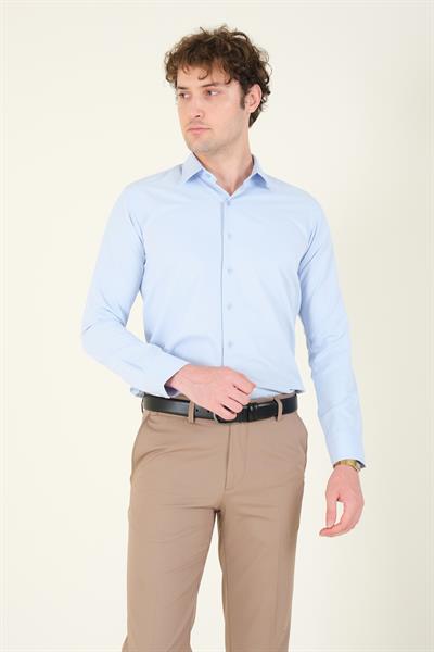 Erkek Slim Fit Gömlek Mavi