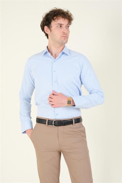 Erkek Slim Fit Gömlek Mavi