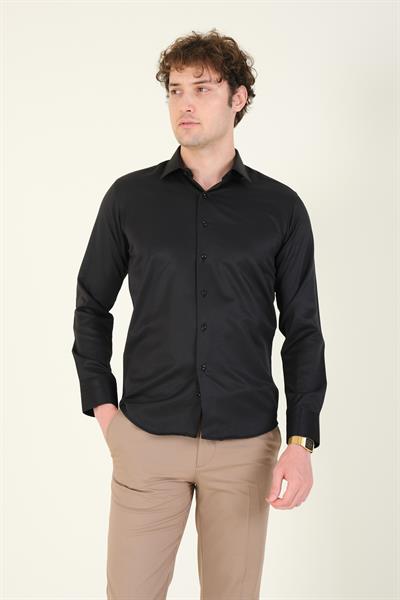 Erkek Slim Fit Gömlek Siyah