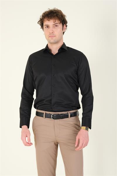 Erkek Slim Fit Gömlek Siyah
