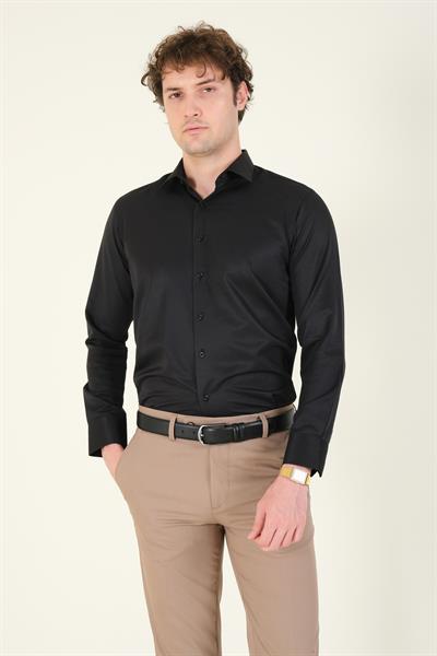 Erkek Slim Fit Gömlek Siyah