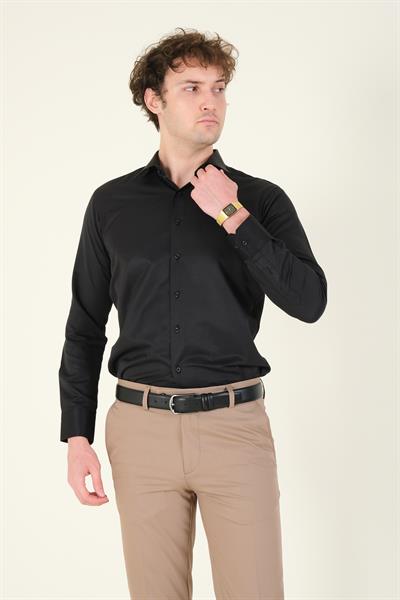 Erkek Slim Fit Gömlek Siyah