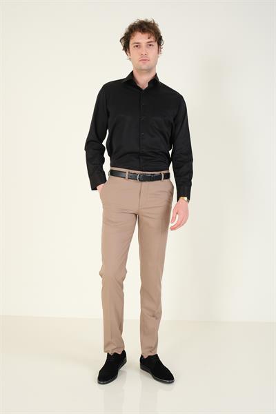 Erkek Tek Cep Klasik Kesim Gömlek Siyah