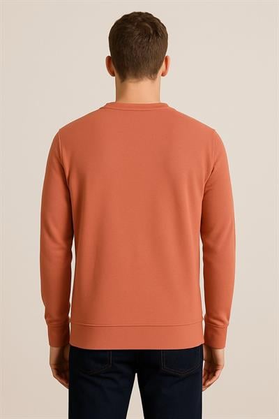 Erkek Üç İp Şardonsuz Sweatshirt Somon