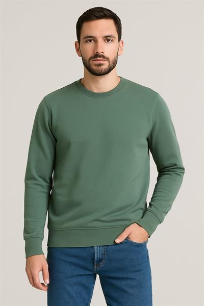 Erkek Üç İp Şardonsuz Sweatshirt Yeşil