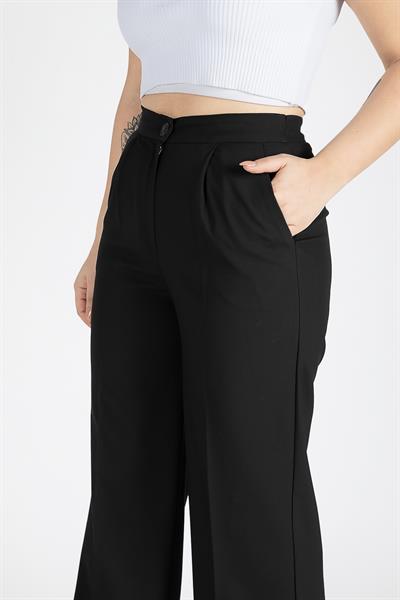 Kadın Bol Paça Pantolon Siyah