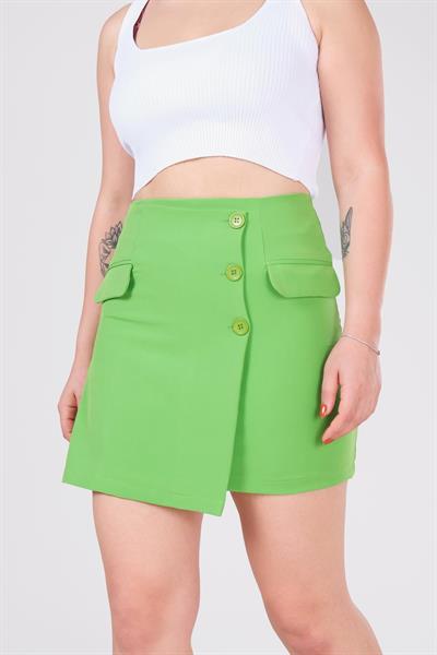 Kadın Cep Detaylı Etek Yeşil