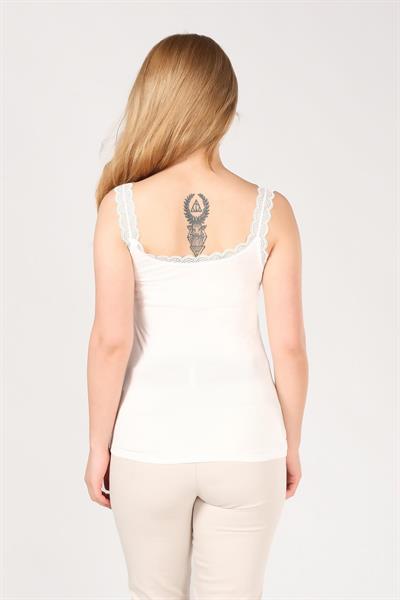 Kadın Dantelli Atlet Ekru