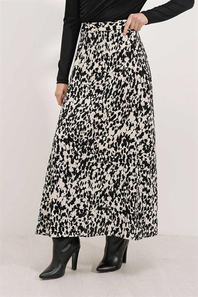 Kadın Desenli Etek Siyah