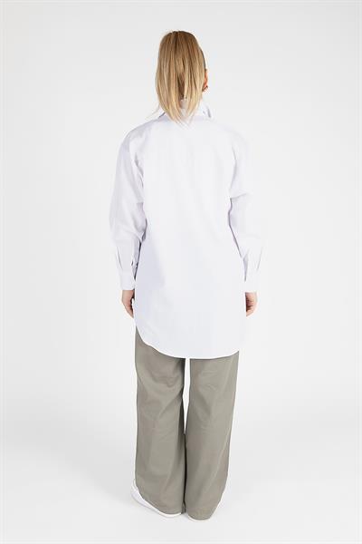 Kadın Oversize Gömlek Beyaz
