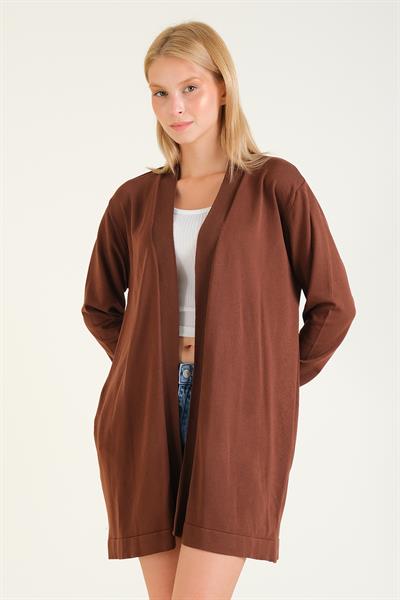 Kadın Oversize Hırka Kahverengi