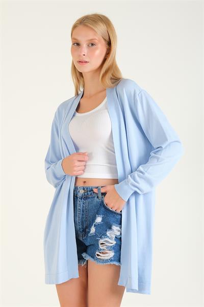 Kadın Oversize Hırka Mavi