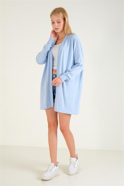 Kadın Oversize Hırka Mavi