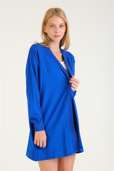 Kadın Oversize Hırka Saks Mavi