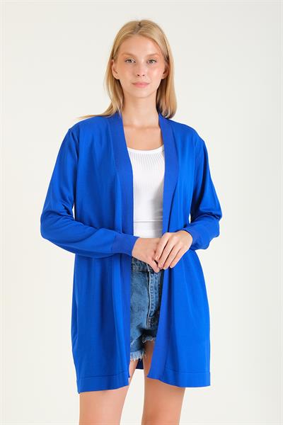 Kadın Oversize Hırka Saks Mavi