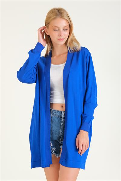 Kadın Oversize Hırka Saks Mavi