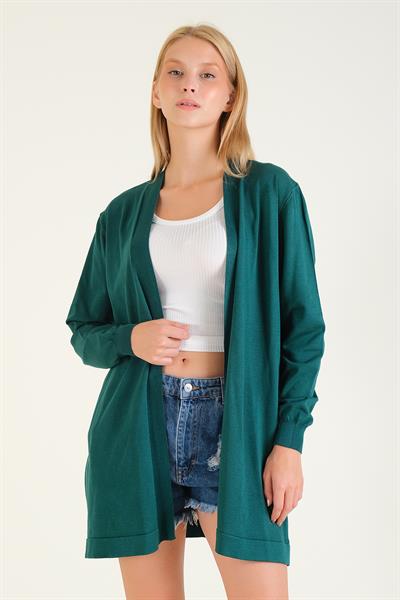 Kadın Oversize Hırka Zümrüt