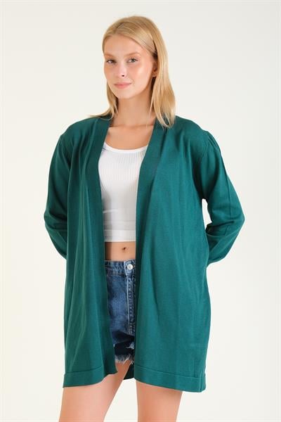 Kadın Oversize Hırka Zümrüt