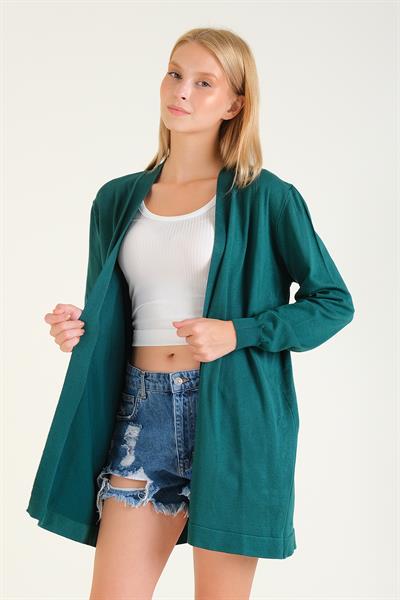 Kadın Oversize Hırka Zümrüt