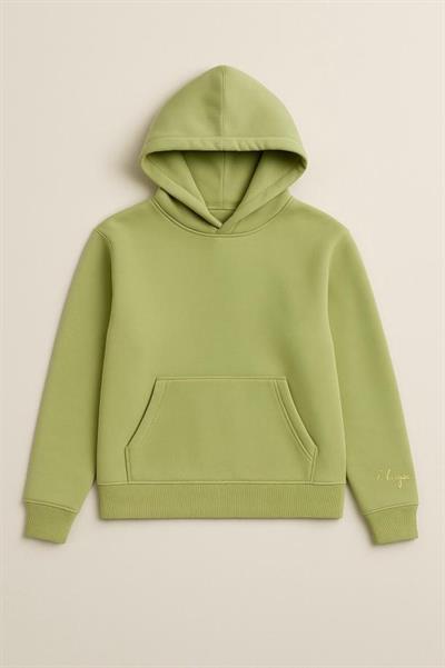 Kadın Üç İp Şardonlu Beren Kapüşonlu Sweat Yeşil