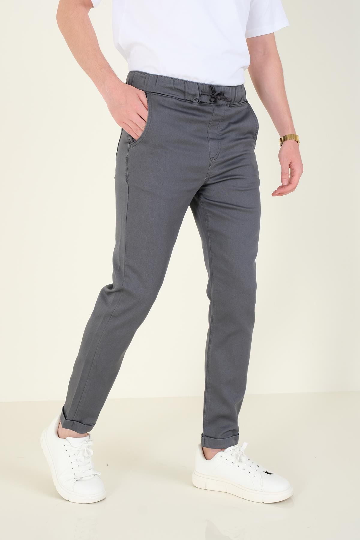 Erkek Duble Paça Jogger Pantolon Antrasit