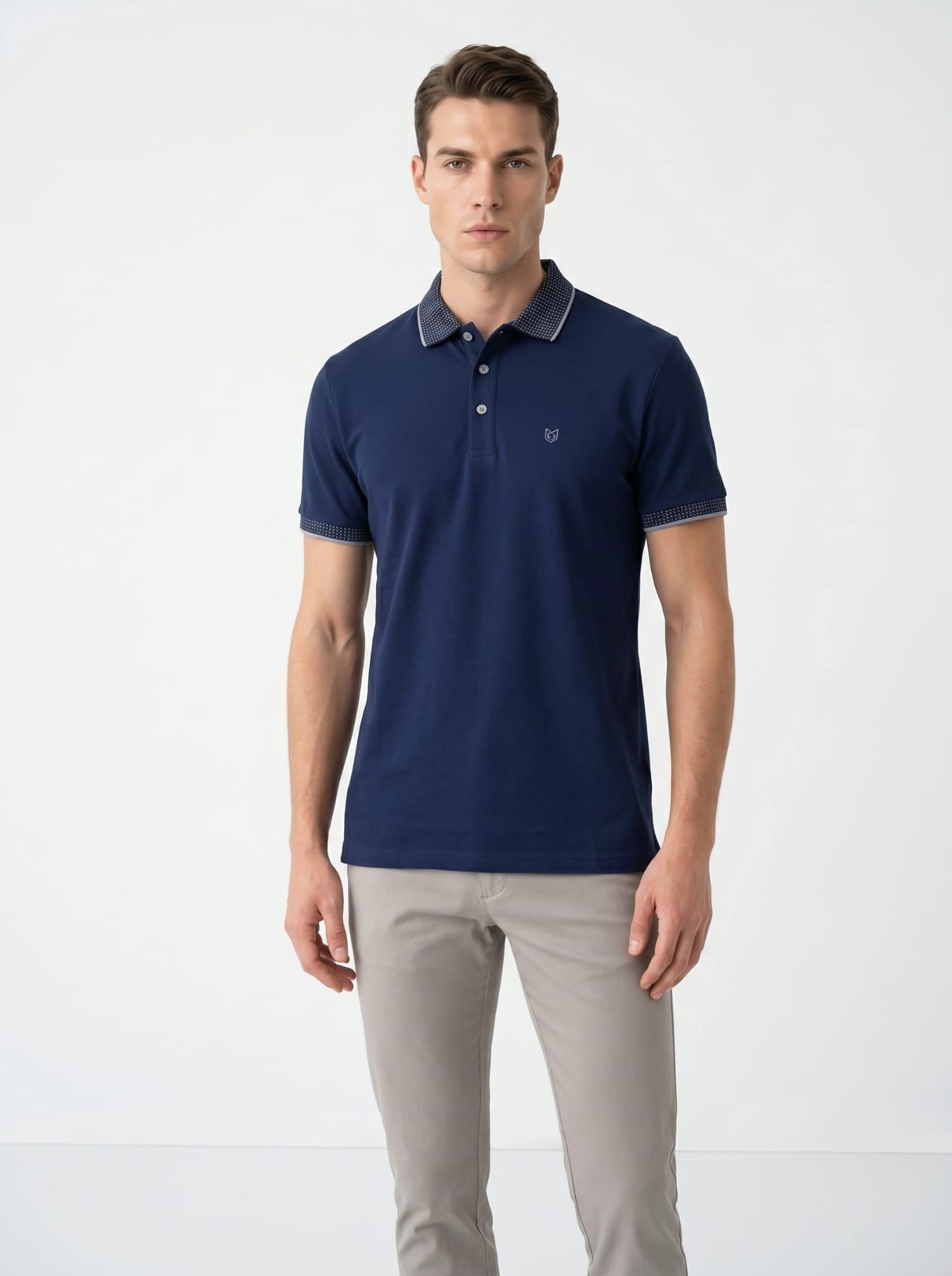 Erkek Polo Yaka Kısa Kol Tshirt Lacivert