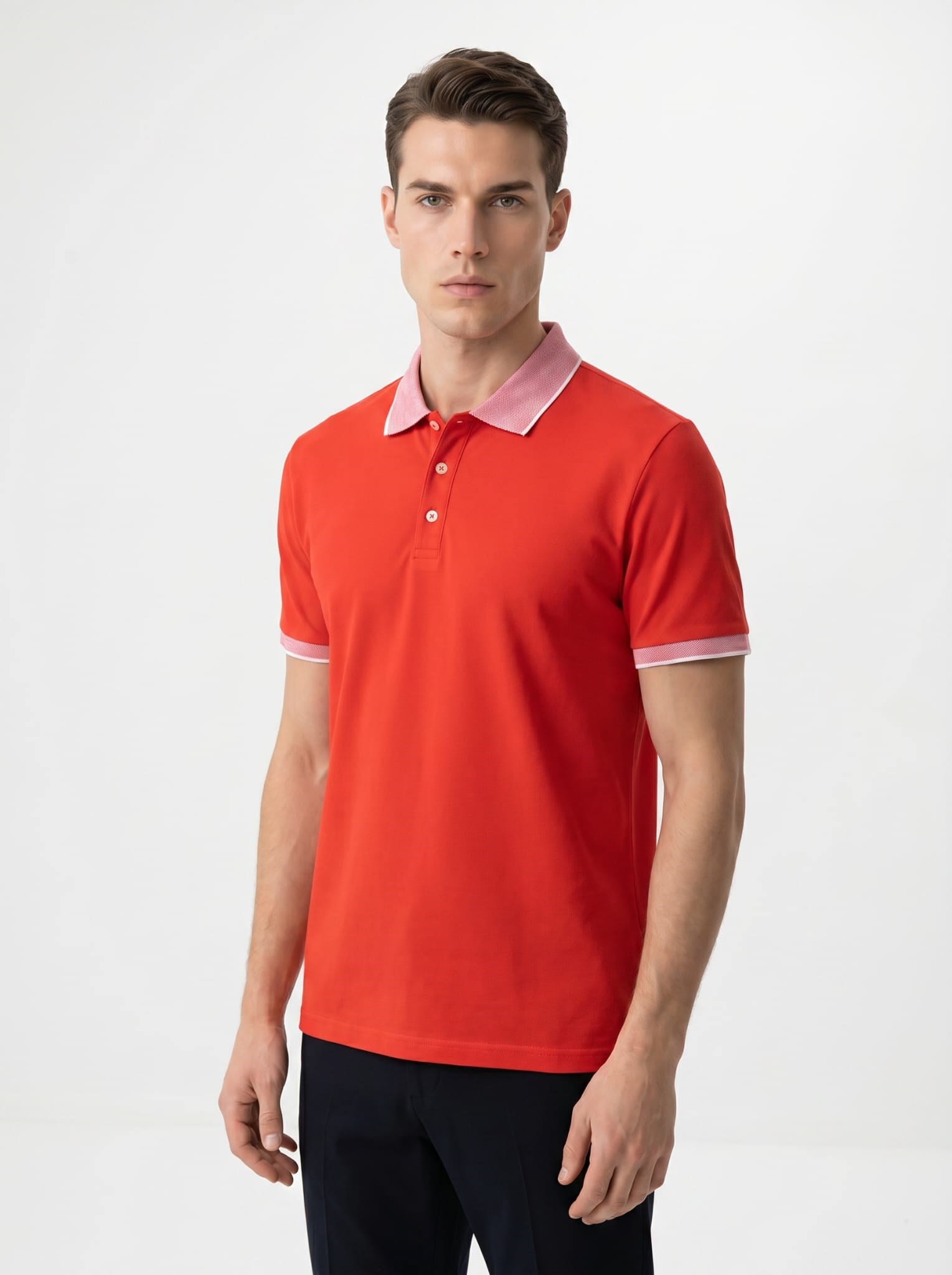 Erkek Polo Yaka Kısa Kol Tshirt Turuncu