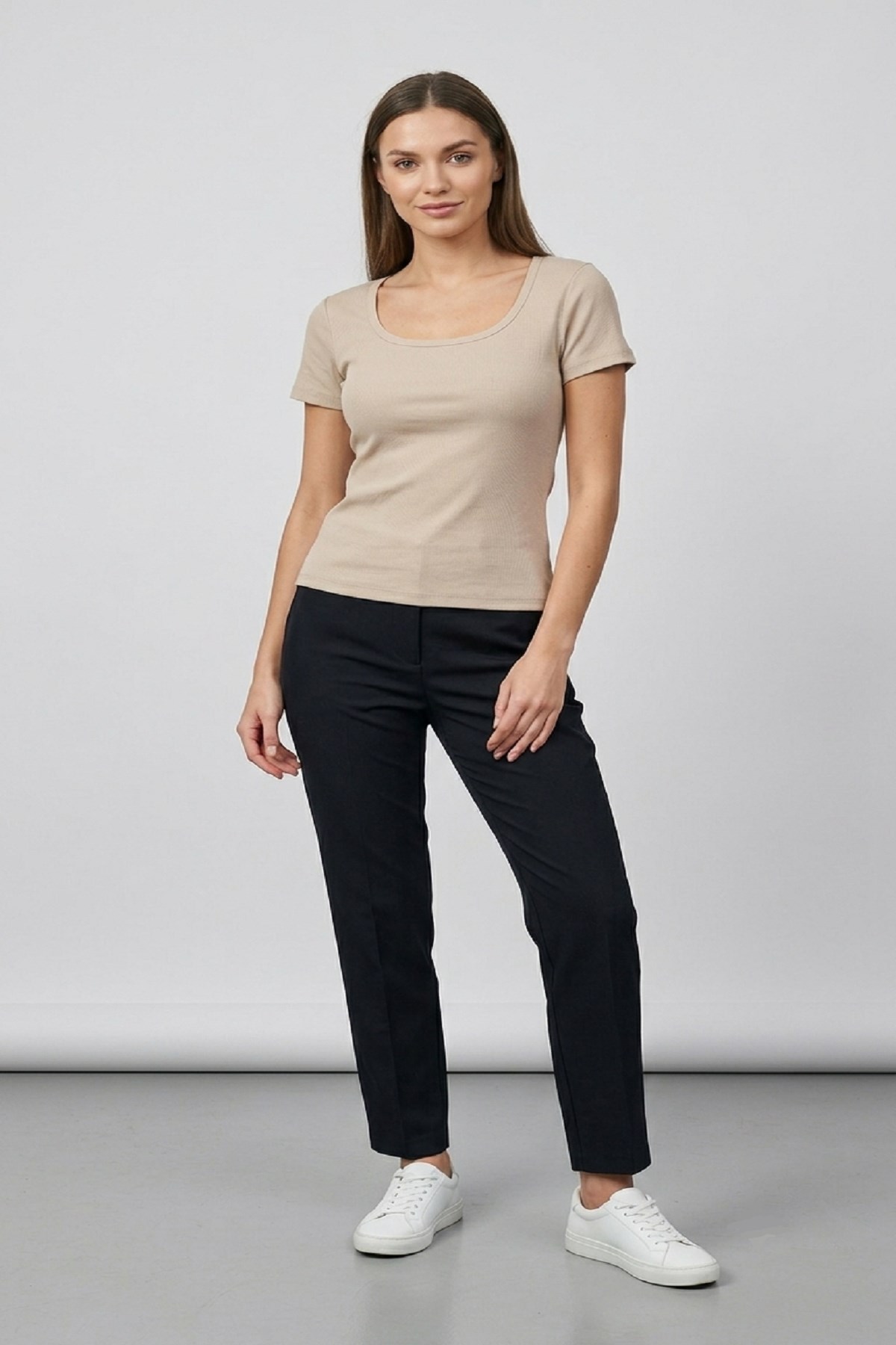 Kadın Kare Yaka Kaşkorse Body Camel