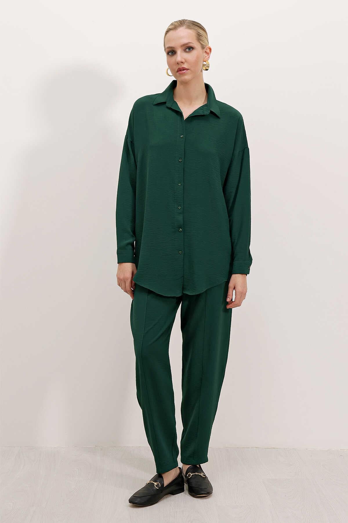 Kadın Oversize İkili Takım Zümrüt