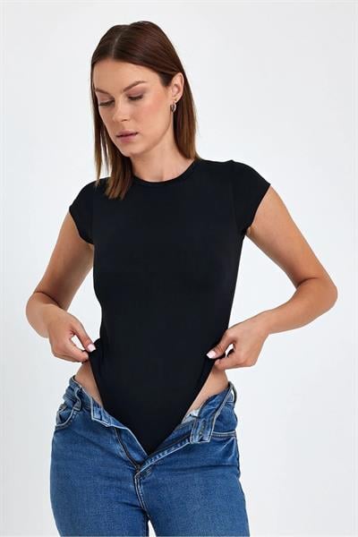BANEGA Kadın Bisiklet Yaka Viskon Çıtçıtlı Zıbın Body