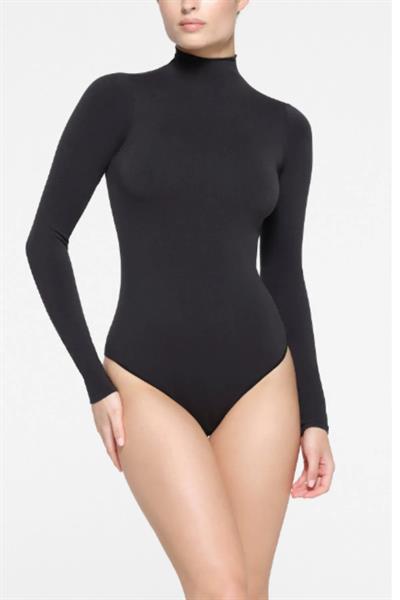 BANEGA Uzun Kollu Yarım Balıkçı Yaka Çıtçıtlı Zıbın Siyah Body