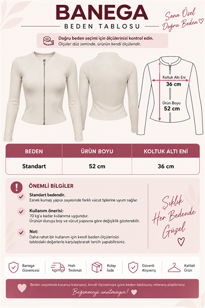 Kadın Fermuarlı Dik Yaka Cepli Parmak Geçmeli Slim Fit Bluz Crop Siyah Spor Ceket